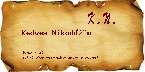 Kedves Nikodém névjegykártya